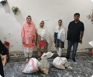 Ministry team with a freed family in Pakistan
